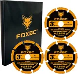 FOXBC 3 Inch Cut Off Wheels, Carbide Grit Multi Material Cut Off Disc for Woods, Plastics, Fiber Cement or Drywall with 3/8" Arbor - 3 Pack
