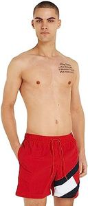 Tommy Hilfiger Short de Bain Homme SF Medium Drawstring Long, Rouge (Primary Red), M