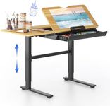 FLEXISPOT Electric Drafting Table Adjustable Height 47.2"x23.6" Standing Drawing Desk Extendable Top Craft Workstation w/Tilting Tabletop, Storage Drawer for Study, Office, Studio, Art, Adult & Kid