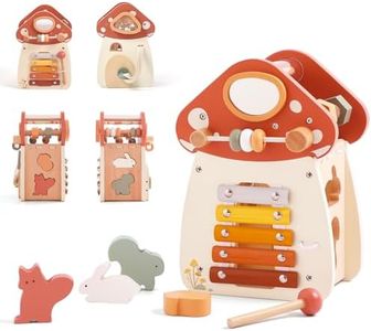 8 in 1 Wooden Activity Cube Toys for Baby Travel Sensory Toys for Toddlers 1-3 Multipurpose Educational Learning Toys for Toddlers Shape Sorter Montessori Toys for 1 2 Year Old First Birthday Gift