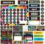 Decorably 143 Pcs Classroom Calendar Set Bulletin Board - School Calendar for Classroom, Bulletin Board Calendar for Classroom, Calendar Classroom Set, Classroom Calendars