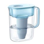 Waterdrop TDS Reduction Water Filter Pitcher with 1 Filter, 10-Cup, 4-Stage Filtration System, Reduces PFOA/PFOS, Lead, Chlorine, and More, BPA Free, Blue