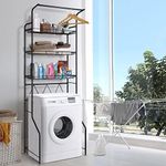 Luxsuite Over Toilet Washing Machine Shelf Steel Freestanding Bathroom Rack Laundry Shelf 3 Tier Storage Organizer