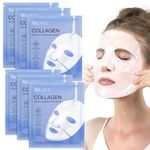 Bio Collagen Face Mask Overnight, Collagen Face Mask, Bio Collagen Deep Hydrating Firming Overnight, Face Masks Beauty, Tighten Skin, Soothe, Improve Elasticity and Wrinkle Face Mask (6PCS)