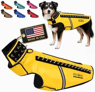CoyoteVest SpikeVest Dog Harness Vest for Small Dogs, Reflective Dog Vest with Spikes to Shield Your pet from Coyotes, Raptor and Animal Attacks, Anti Hawk Vest, Made in USA (L-Yellow)