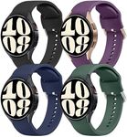 Mugust Bands Compatible with Samsung Galaxy Watch 6 / 5 / 4 Band 40mm 44mm, Galaxy Watch 5 Pro Bands 45mm, Galaxy Watch 6 Classic Bands, Galaxy Watch 4 Classic Band, 20mm Sport Band Adjustable Silicone Replacement Strap for Galaxy Watch 6 / 5 / 4 Women Men (Navy Blue/Dark Purple/Dark Green/Black)