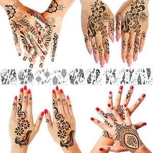 9 Sheets Henna tattoo stickers Kit , Indian Waterproof temporary hand tattoo stickers, Lasting for Beach, Festivals, & Parties