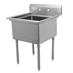 THORINOX TSS-2424-C Stainless Steel Commercial Duty 24" x 24" Single Sink with Centre Drain Ideal for Kitchen, Garage, Pet Shop and Home