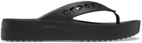 Crocs Women's Baya Platform Flip Sandal, Black, 4 UK