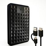 ModusTech 1TB Portable External Hard Drive USB 3.0/Type-C – Slim High-Speed HDD for Backup, Storage, Gaming – Compatible with PC, Mac, Laptop, PS4, Xbox, Windows, MacBook, Smart TV (1TB)