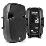 VONYX SPJ1200A 12-Inch 1200W Powered Speaker Packages - High-Performance Pair of Active PA Speakers, Ideal Active Powered Speakers for Professional Audio & Events, Built-in Mixer, Mic and Line Inputs