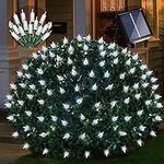 Liveasily- Solar Powered Christmas Net Lights Outdoor Mesh Lights for Bushes, 8 Modes Solar Christmas Lights Decorations Outdoor for Garden, Yard, 6Ft*6Ft, White