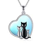 MONGAS Cat Necklaces 925 Sterling Silver Cat Jewelry Gift for Woman