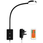 ENUOTEK LED Wall Mount Bedside Reading Lamp with Remote Control, Wall Light for Bedroom with 5V2A USB Output Port, 3 Lighting Colors, Timer Auto Off, 120° Wide Lighting Angle, Flexible Gooseneck