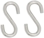 TTZEZE 2 Pack Heavy Duty S Hooks, Stainless Steel S-Hook for Hanging Hammock Stand Swing Plants, Max 500 Lbs, 3.3 Inch Long 5/16 Inch Thick Industrial Grade Quality Utility Hooks