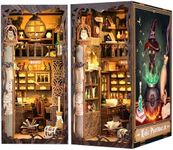 Fsolis DIY Book Nook,3D Wooden Puzzle Bookends,Book Nook Shelf Insert Home & Book Decor with Pluggable Dust Proof,Dollhouse Set Bookshelf for Adults and Teenage Favourites(Magic Pharmacist) ﻿