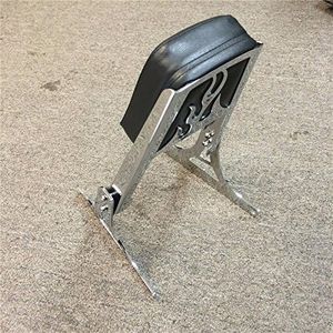 SMT- Chrome Flame Backrest Sissy Bar With Leather Pad Compatible With Harley Davidson Softail Flstc Flstf Flstn Flsts FLSTSC FXST FXSTB FXSTS FXSTSB [B013T6P286]