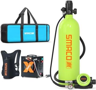 Mini Scuba Tank 1.9L Capacity Diving Oxygen Tank Support 25-30 Minutes Underwater Breath Small Scuba Tank Kit with Portable Box Scuba Cylinder for Underwater Entertainment/Diving Operation(C-Green)