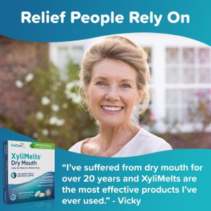 OraCoat XyliMelts Mild Mint Discs, 40-Count – Fast-Acting Dry Mouth Relief