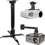 Powerpak DS-25 2ft Projector Ceiling Mount Stand | Universal Full Motion Projector Wall Mount Bracket Kit with Height, Tilt Adjustments for Home and Office | Payload 15kg