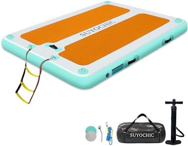 SUYOCHIC 10FT x 6FT Inflatable Floating Dock, Inflatable Swim Platform Dock Boat Float, Tanning Pool with Non-Slip EVA Surface, Floating Mat Lake Floats for Pool Beach Ocean