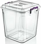 Best House 5 Litres Deep Clear Storage Box Container with Lid Square and Handles, Stackable Organizer Bin for Home, Kitchen, Garage, and Store Cloths, Boots, Toys, Food, and Accessories (Pack of 2)