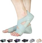 ABIRAM Yoga Socks Toeless Non-Slip Grips & Straps, for Pilates, Barre, Ballet, Bikram, Workout for Women