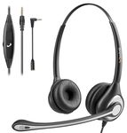 Wantek Computer Headset with Microphone, Headphones with Mic, PC Headset with Microphone Noise Cancelling 3.5mm Jack for iPhone, Gaming, Laptop, Mac, Skype, Online Classes - Clear Calls