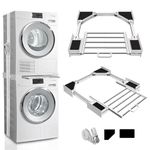 Kiss Core Washer Dryer Stacking Kit 29 inch, Universal Washer and Dryer Stacking Kit with Pull Out Drying Rack, Adjustable 29"/28"/27"/26"/25"/24" Stacking Kit with Ratchet Strap