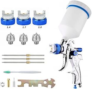HVLP Spray Gun Set,Automotive Paint Spray Paint Gun with 3 Nozzles 1.4/1.7/2mm Nozzle and 600cc Cups,for Car Primer,Furniture Surface Spraying,Wall Painting,Base Coatings