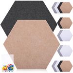 MAGICLULU 16Pcs Hexagon Felt Cork Board Tiles Push Pin Board Felt Wall Tiles Black White Gray Hexagon Felt Pin Board with 50 Push Pin for Office Home Wall Decor