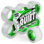 Hush Tape - Low Noise Clear Packing Tape, Heavy Duty, 48mm x 55m, 66 Micron - Extra Strong Parcel Tape for Packaging, Shipping, and Moving Boxes (6 Rolls)