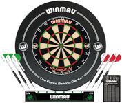 Winmau Diamond Plus Dartboard Surround Set - Professional Darts Accessories - Includes Diamond Plus Dart Board, Surround, 2 Sets of Precision Darts & More