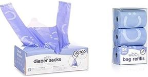 Ubbi Disposable Diaper Sacks, Lavender Scented, Easy-To-Tie Tabs, Baby Diaper Disposal or Pet Waste Bags, 200 Count & On The Go Nappy Changing Essentials