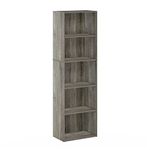 Furinno Luder 5-Tier Reversible Color Open Shelf Bookcase, French Oak