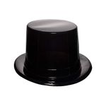 Windy City Novelties 12 Pack Black Plastic Top Hats