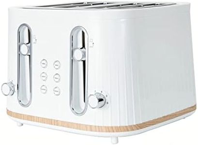 Anko 4 Slice Toaster - White Variable browning control Slide out crumb tray