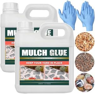 Qiveaory Mulch Glue 8L/2.11Gal Concentrate Mulch Gravel Binder Glue with 2 Pair Nitrile Disposable Gloves,Fast Dry Transparent Waterproof Mulch Glue,Pea Gravel Stabilizer for Rocks Landscaping