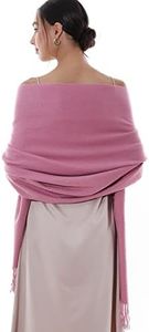 RIIQIICHY Winter Scarf for Women Pink Pashmina Shawls Wraps for Evening Dresses Large Warm Soft Scarves