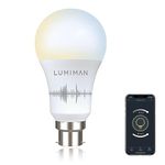 LUMIMAN Smart Bulb, Bayonet Alexa Light Bulbs, Only Warm to Cool White WiFi Bulb, Energy Saving 800LM 7W, Works with Alexa Google Home, No Hub Required, 1 Pack