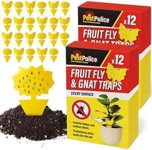 SOL 24pk Fruit Fly & Gnat Traps, Yellow Sticky Fungus Killer for Indoor & Outdoor Plants, Fruit Flies Sticker Catcher for Home Use, Easy to Use, Safe & Effective, Keeps Plants Healthy & Pest-Free