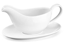 Yedio 18 oz Gravy Boat with Saucer, Large White Ceramic Gravy Boat for Thanksgiving Christmas, Boat and Tray for Turkey Beef Sauce, Salad Dressing, Creamer, Milk, Broth,Microwave and Dishwasher Safe