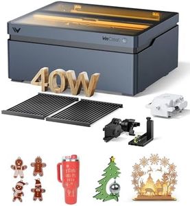 WECREAT Vision 40W Laser Cutter and Engraver Machine, with Auto-Lifting, HD Camera, 4-in-1 Rotary, 600mm/s Speed, Diode Laser Engraver for Tumblers Wood Metal Acrylic Small Business - Rotary Bundle