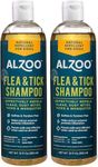 ALZOO Natural Flea and Tick Repellent Shampoo for Dogs, Effectively Repels Fleas, Ticks & Mosquitos, Plant-Based Active Ingredients, Sulfate & Paraben-Free, 12 Fl. Oz.