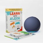 Amazon Echo Dot (5th Gen, Blue) Smart Bluetooth Speaker | Combo for your Kids aged 4+ years with Alexa Activity Kit | Helps in interactive learning, stories, rhymes & hands-free fun | Limited Edition | Alexa for Kids