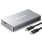 NVMe Enclosure for Thunderbolt, Tool-Free 40Gbps Aluminum External M.2 SSD Enclosure for Thunderbolt 3/4, USB4, UASP & TRIM, NVMe SSD Enclosure Support Size 2280 M&B+M-Key PCIe SSDs, Up to 2800MB/s