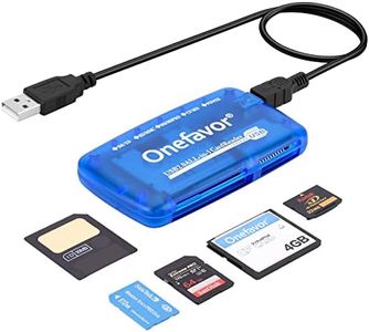 Onefavor SmartMedia Cards Reader Writer, All-in-1 USB Universal Multi Card Adapter Slim Hub Read Smart Media SD, XD, CF, MMC, MS Pro Duo, Camera Flash Memory Cards Reader for Windows, Mac, Linux