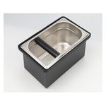 Espresso Coffee Knock Box, Large Coffee Coffee Grounds Knock Box Container Coffee Machine Accessories, Stainless Steel Coffee Bin Grind Knock Out Box with Removable Knock Bar and Non Slip Base