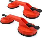 Incutex 2x Double Suction Pads, Heavy Duty Dual Suction Cups Glass Lifter Sucker, 220 pounds lifting capacity each – orange