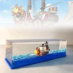 LAUPVXA Unsinkable Pirate Ship, Housand Sunny Fluid Drift Bottle, Ship in a Bottle Cruise Ship Model Toy, Suitable for Car Decoration, Home Showcase Desktop Ornaments-Rectangle